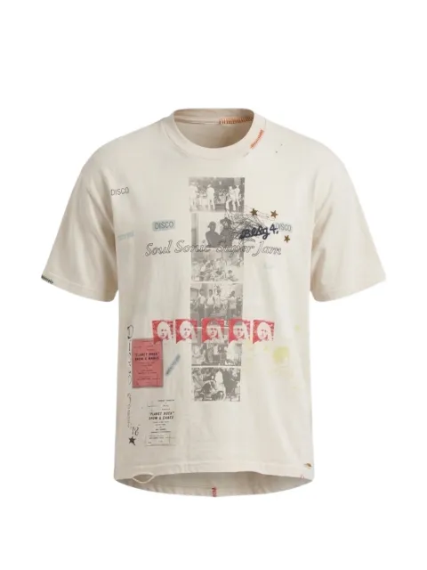 BLDG4 distressed-effect graphic-print T-shirt