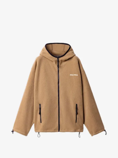 Miu Miu cotton fleece zipper hoodie