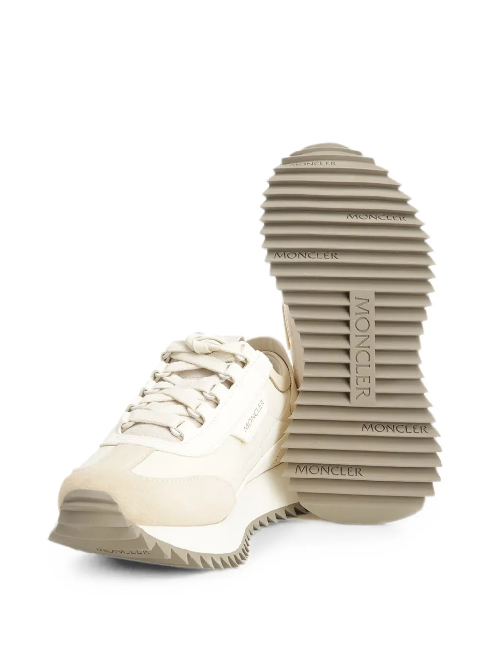 Moncler Pacey2 panelled low-top sneakers Beige