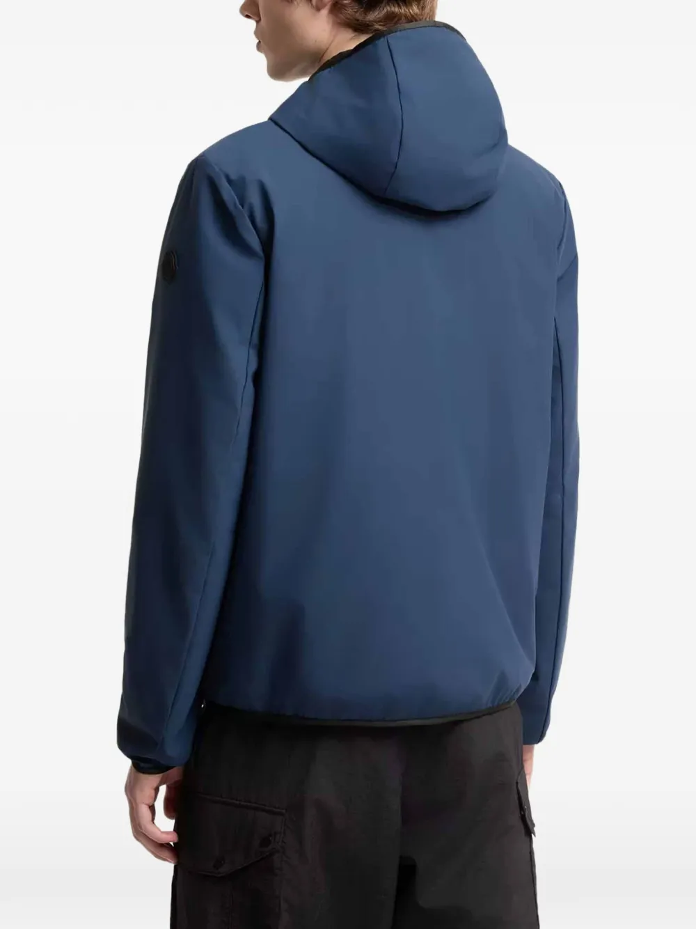Moncler Jack met capuchon en logopatch Blauw