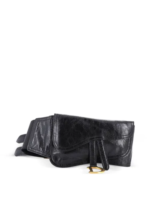 Christian Dior Pre-Owned Saddle Double Buckle Leather belt bag