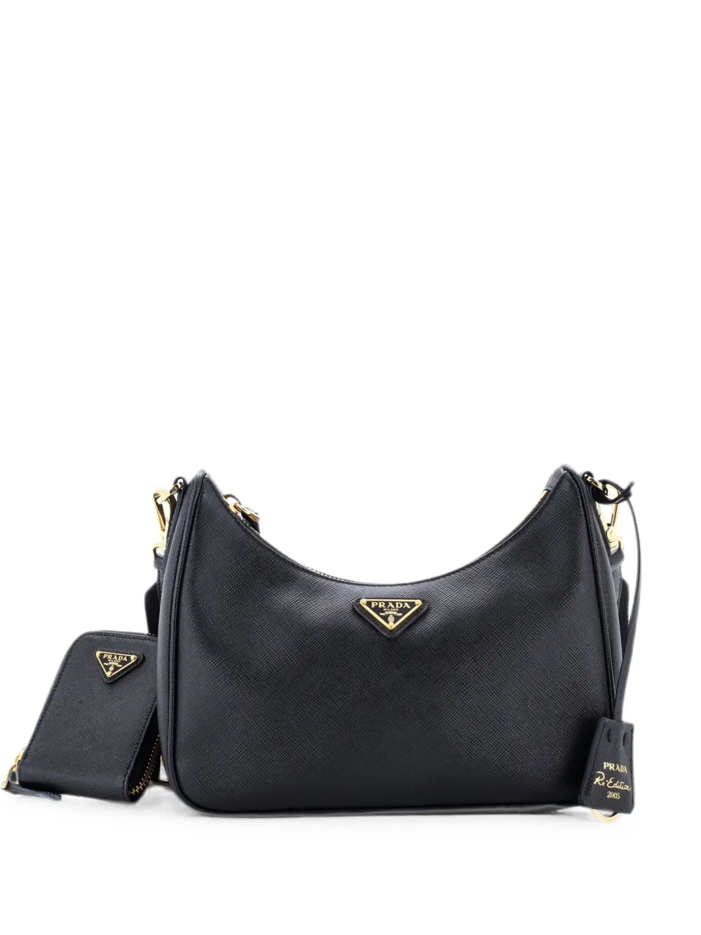 Prada Pre-Owned Borsa a tracolla Re-Edition 2005 piccola in pelle Saffiano - Nero