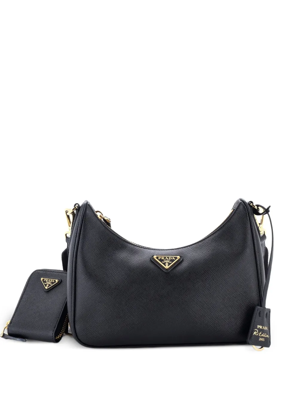Prada Pre-Owned Re-Edition 2005 Shoulder Bag Saffiano Leather Small crossbody bag - Black