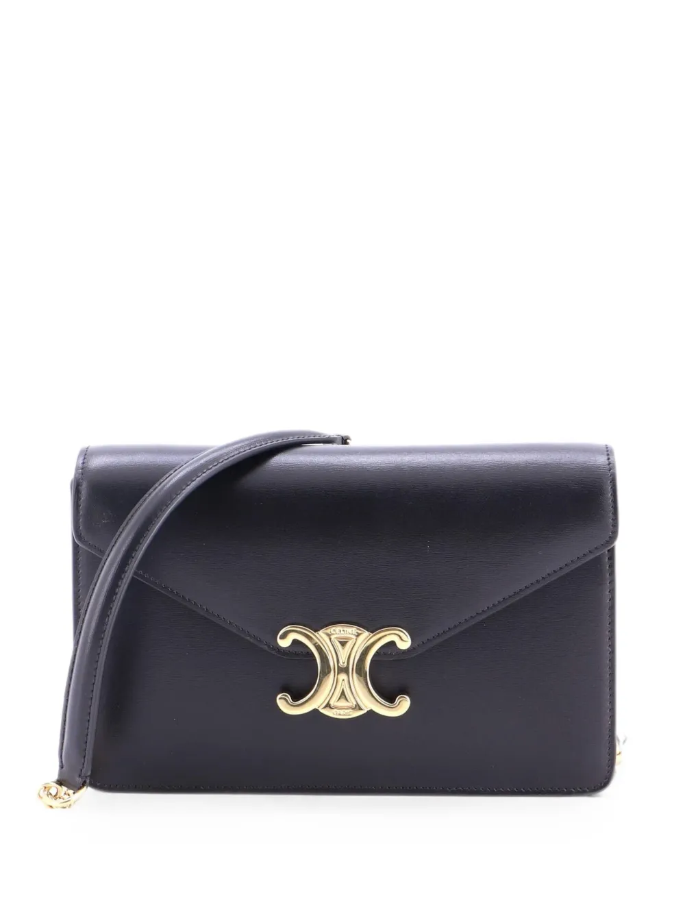 Celine Pre-Owned Borsa a tracolla Margo Triomphe in pelle con catena - Nero