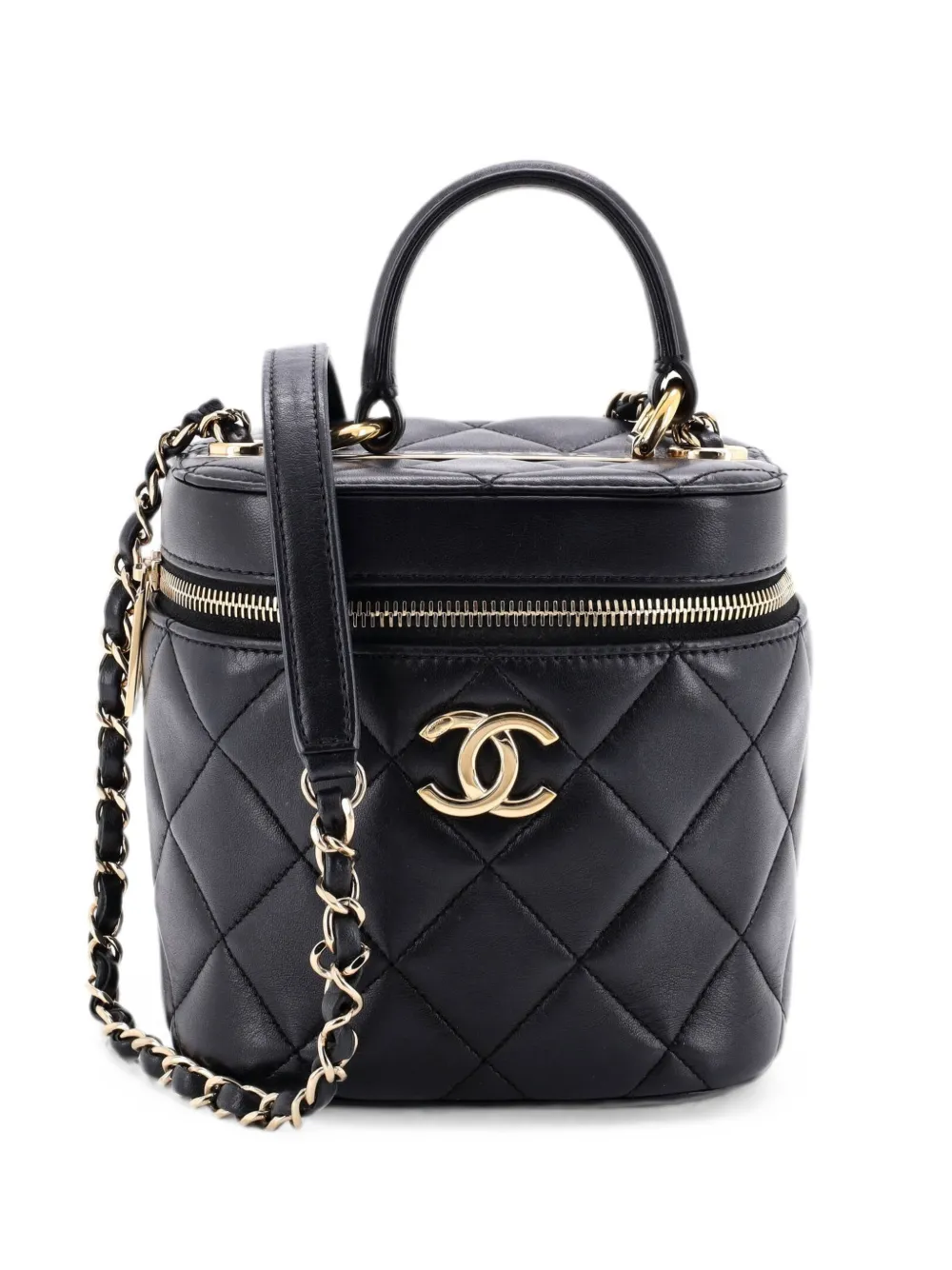 CHANEL Pre-Owned Borsa a spalla Trendy CC Vanity Case piccola in pelle di agnello trapuntata - Nero