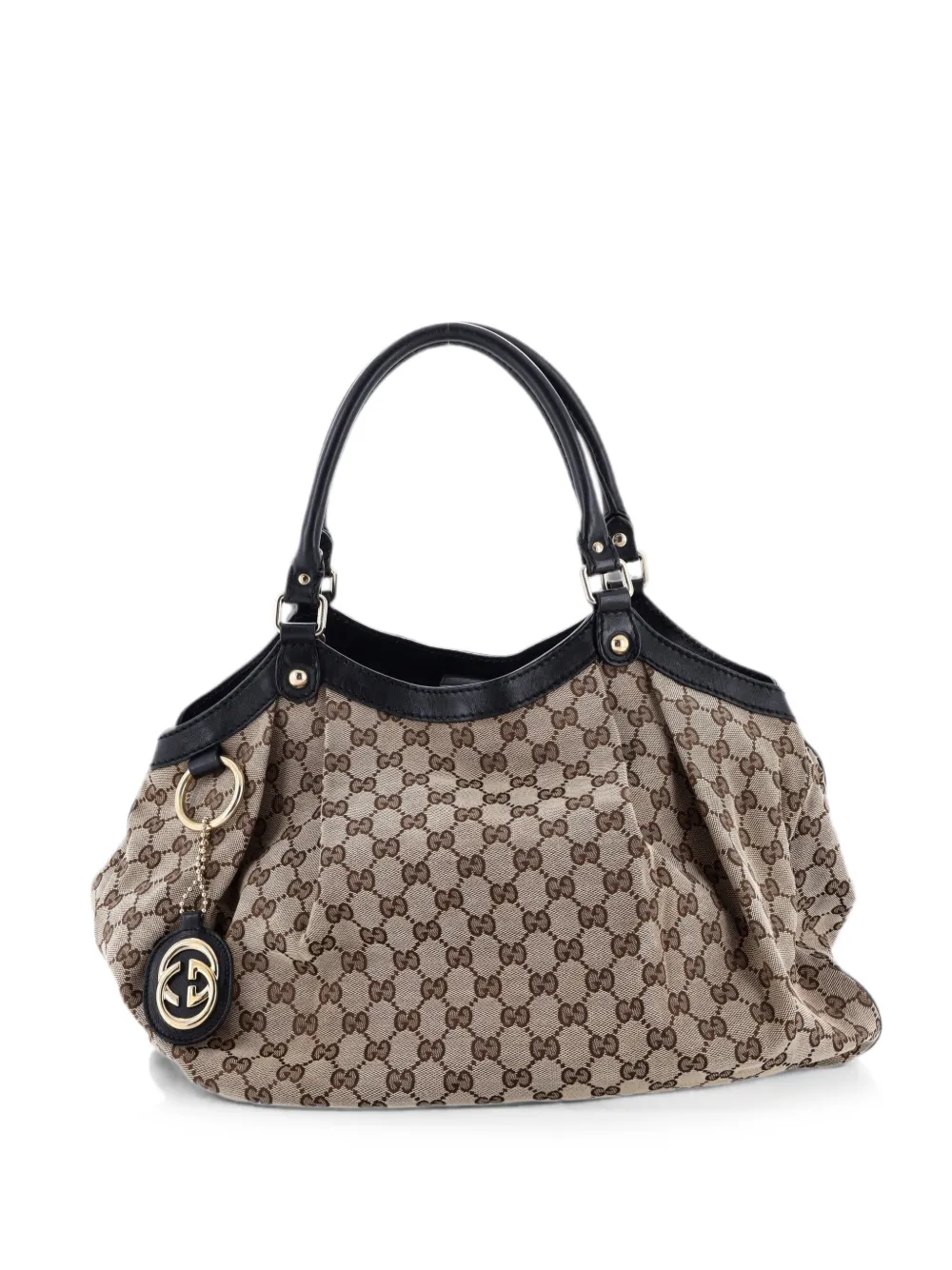 Gucci Pre-Owned Borsa tote Sukey grande in tela GG e pelle - Marrone