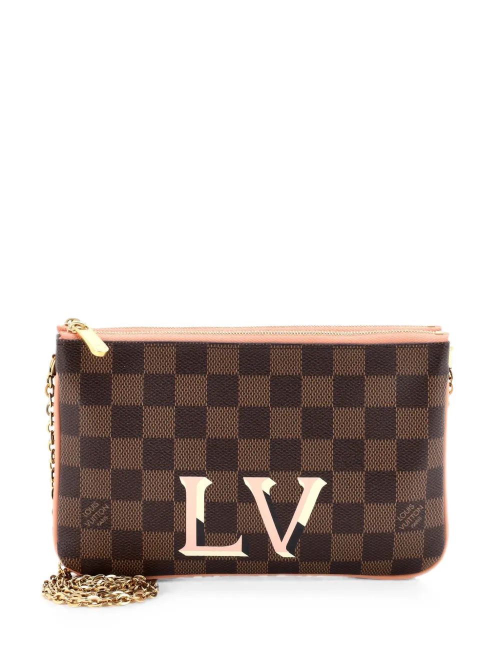Louis Vuitton Pre-Owned Clutch Damier con doppia zip - Marrone