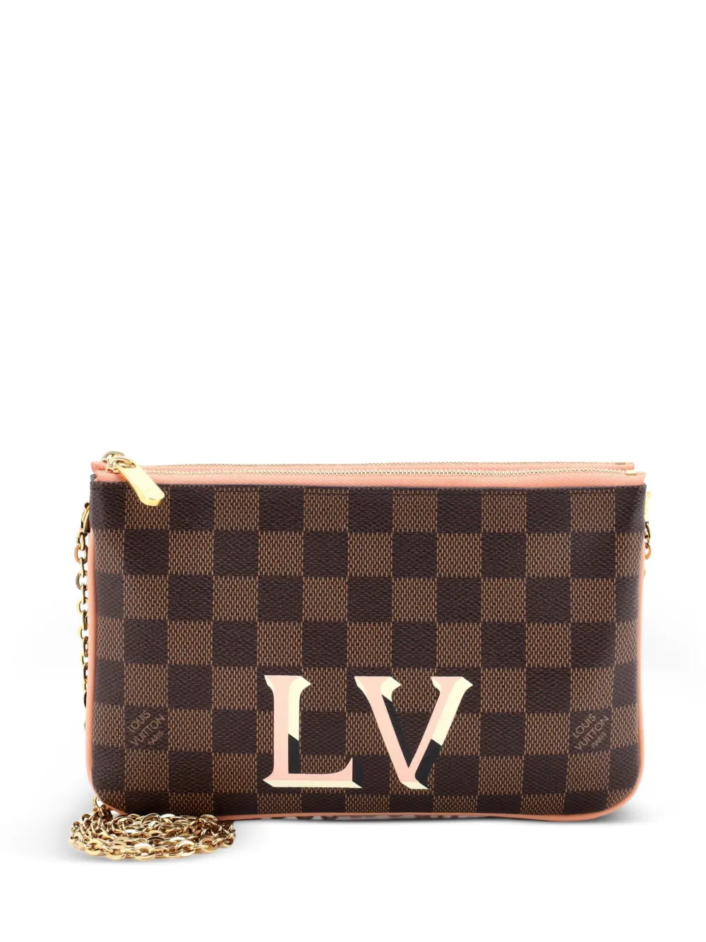 Louis Vuitton Pre-Owned Clutch Damier con doppia zip - Marrone