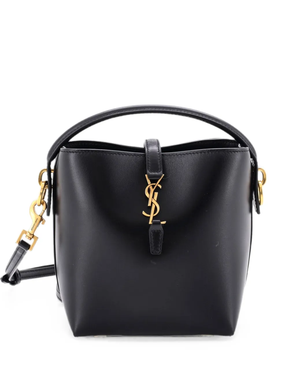 Saint Laurent Pre-Owned Borsa a secchiello Le 37 mini in pelle - Nero