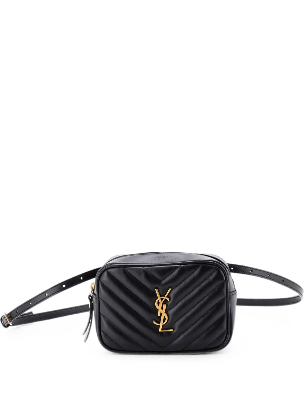 Saint Laurent Pre-Owned Marsupio Lou matelassé in pelle con motivo chevron - Nero