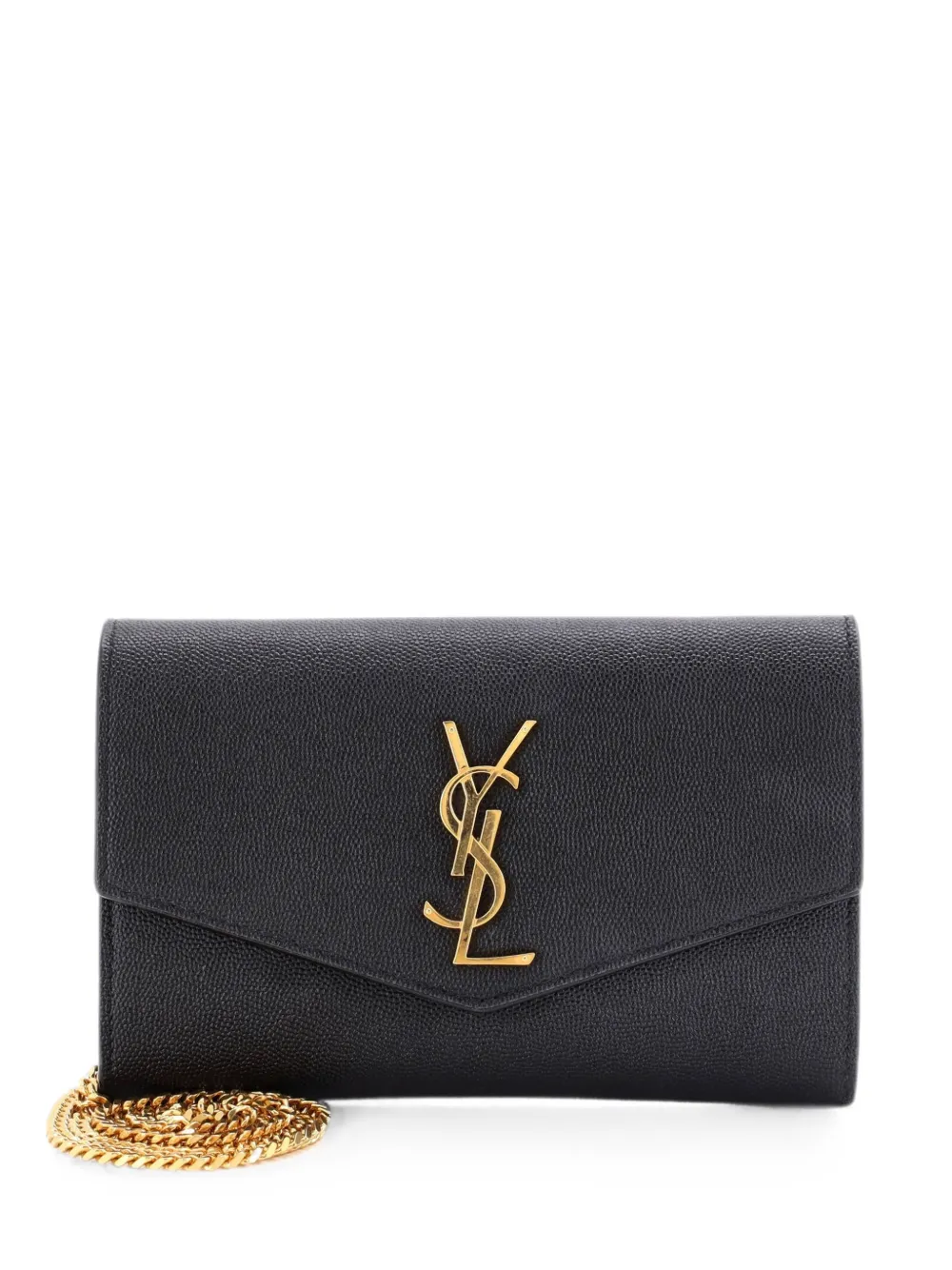 Saint Laurent Pre-Owned Borsa a tracolla Uptown in pelle con catena - Nero