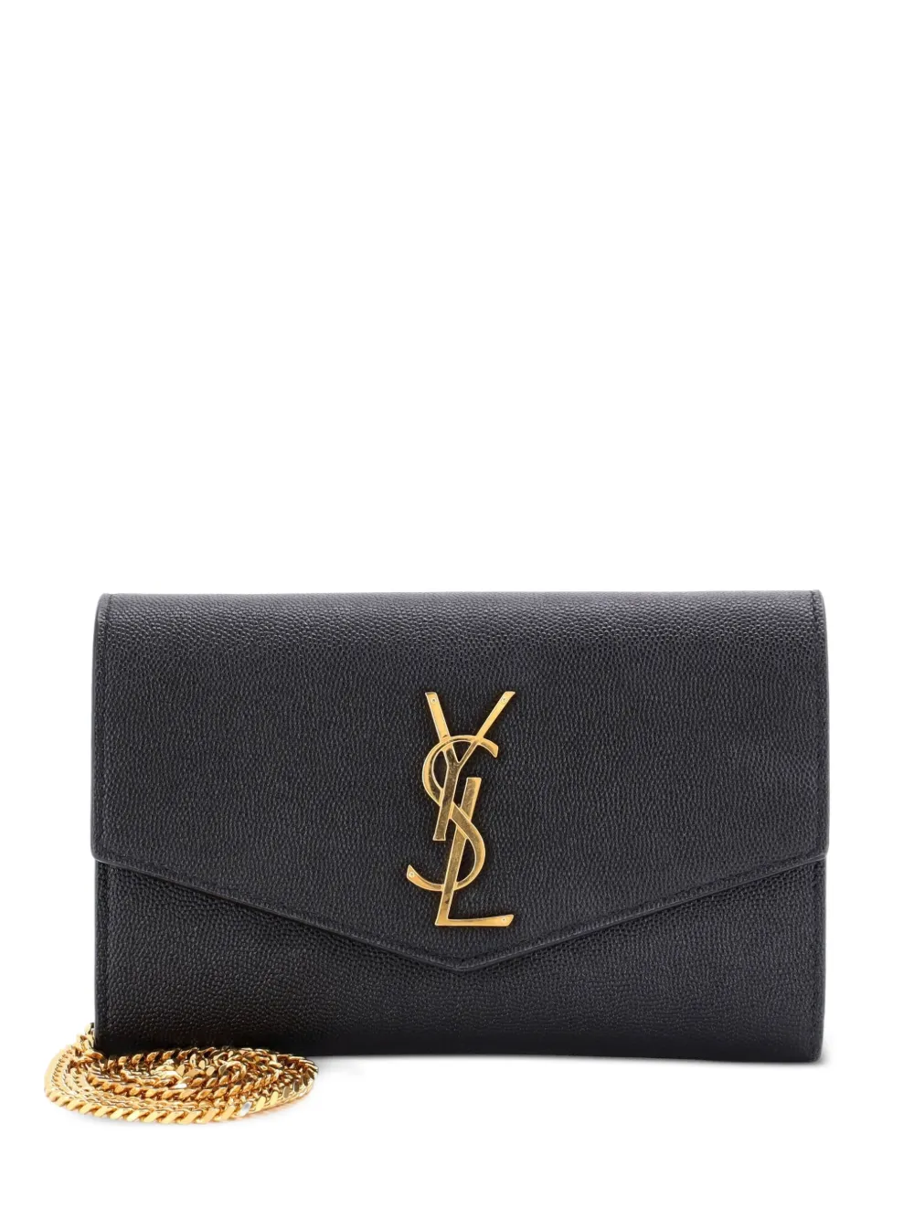 Saint Laurent Pre-Owned Borsa a tracolla Uptown in pelle con catena - Nero