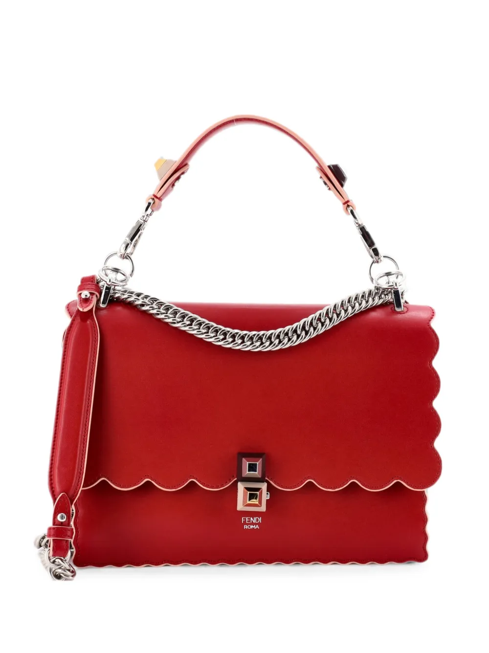 Fendi Pre-Owned Borsa a spalla Kan I media in pelle - Rosso