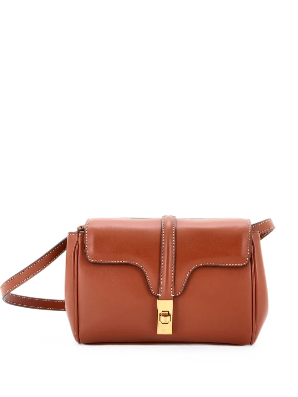 Celine Pre-Owned Borsa a tracolla Soft 16 Bag Smooth mini in pelle di vitello - Marrone