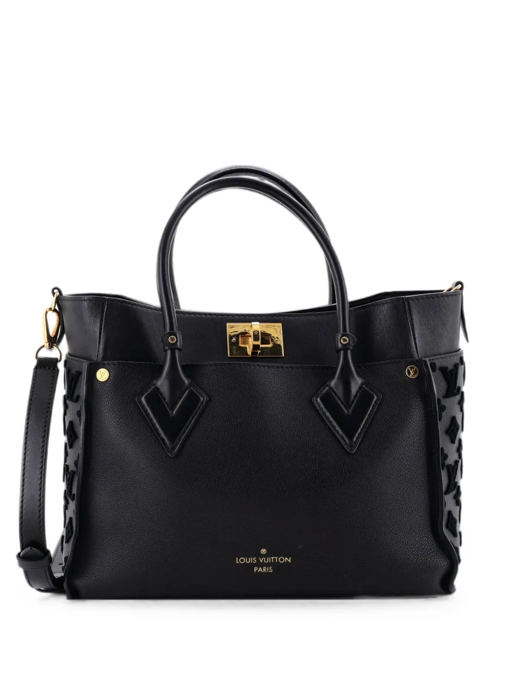 Louis Vuitton Pre-Owned Borsa tote On My Side Tuffetage MM in pelle con monogramma - Nero