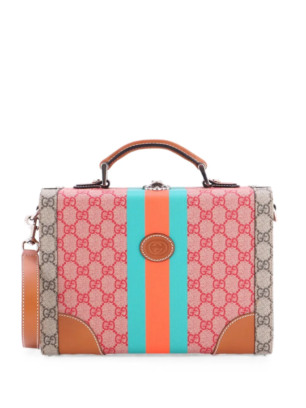 Gucci Pre-Owned Savoy Kosmetiktasche aus GG-beschichtetem Canvas mit Leder - Braun
