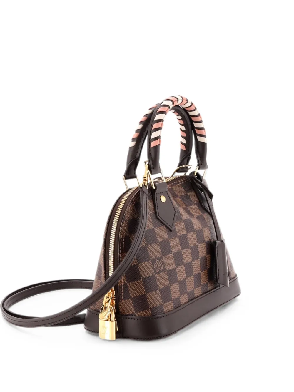 Louis Vuitton Pre-Owned Borsa a spalla Alma Damier BB con dettaglio intrecciato - Marrone