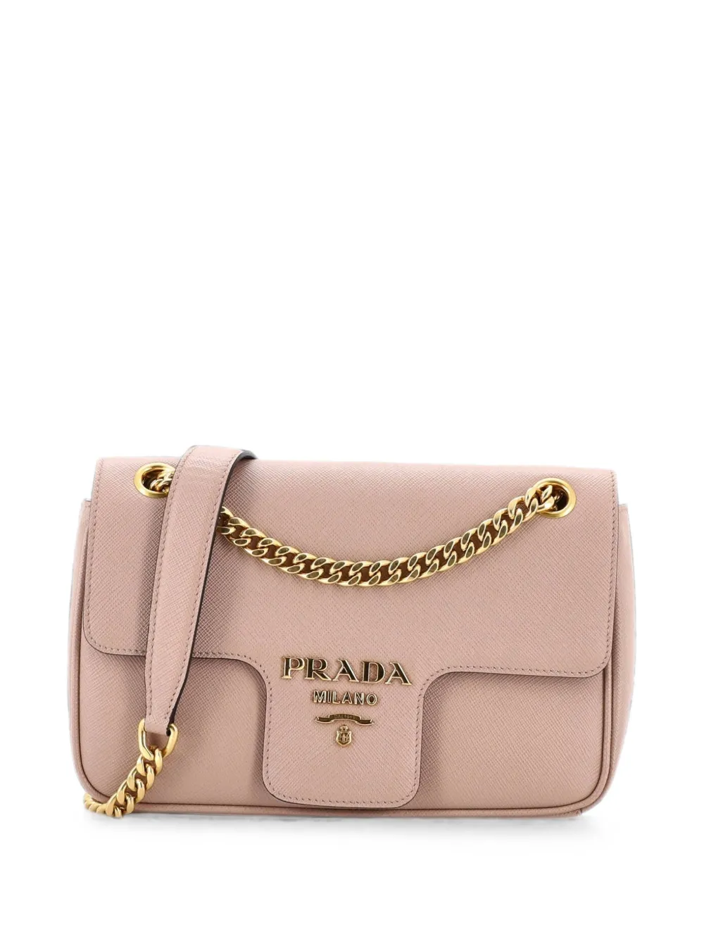 Prada Pre-Owned Borsa a tracolla Pattina piccola in pelle Saffiano con battente - Toni neutri