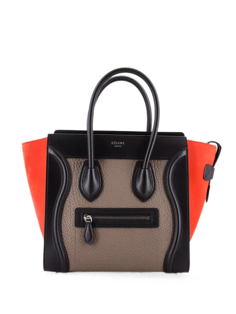 Celine Pre-Owned Tricolor Luggage Bag Leather Micro tote bag - Black