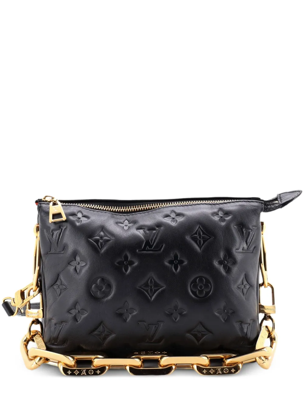 Louis Vuitton Pre-Owned Borsa a tracolla Coussin Bag BB in pelle di agnello goffrata con monogramma - Nero