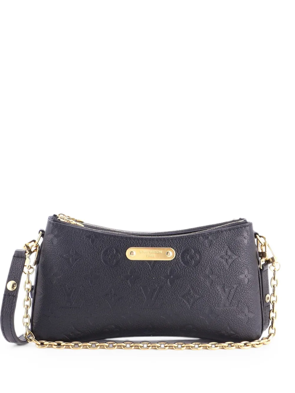 Louis Vuitton Pre-Owned Borsa a spalla Liv Pochette in pelle goffrata con monogramma - Nero