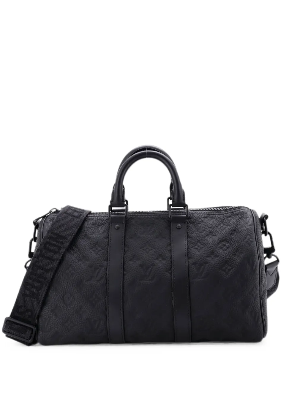 Louis Vuitton Pre-Owned Keepall Bandouliere Bag Monogram Taurillon Reisetasche 35cm - Schwarz