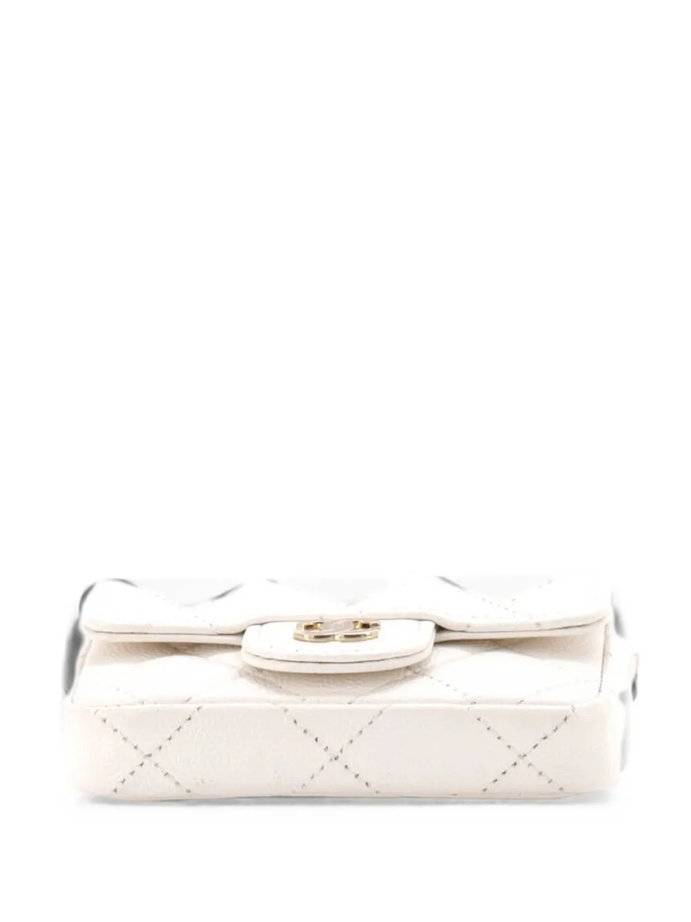 CHANEL Pre-Owned Marsupio mini in pelle Caviar trapuntata con catena - Bianco