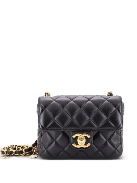 CHANEL Pre-Owned Casino Royale Charms Square Flap Bag Quilted Lambskin with Enamel Mini shoulder bag