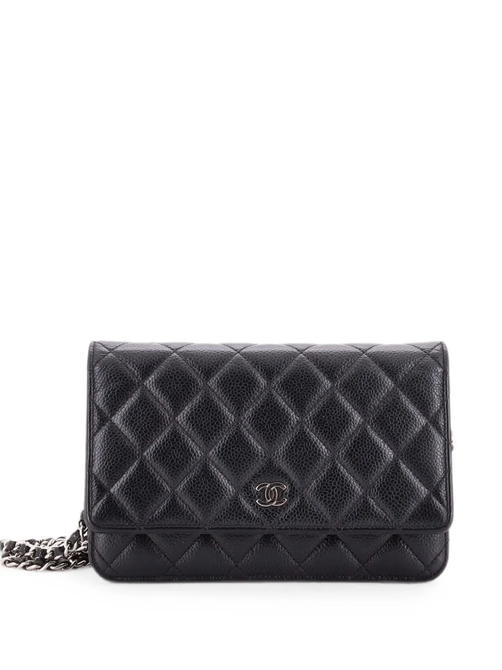 CHANEL Pre-Owned Borsa a tracolla in pelle Caviar trapuntata con catena - Nero