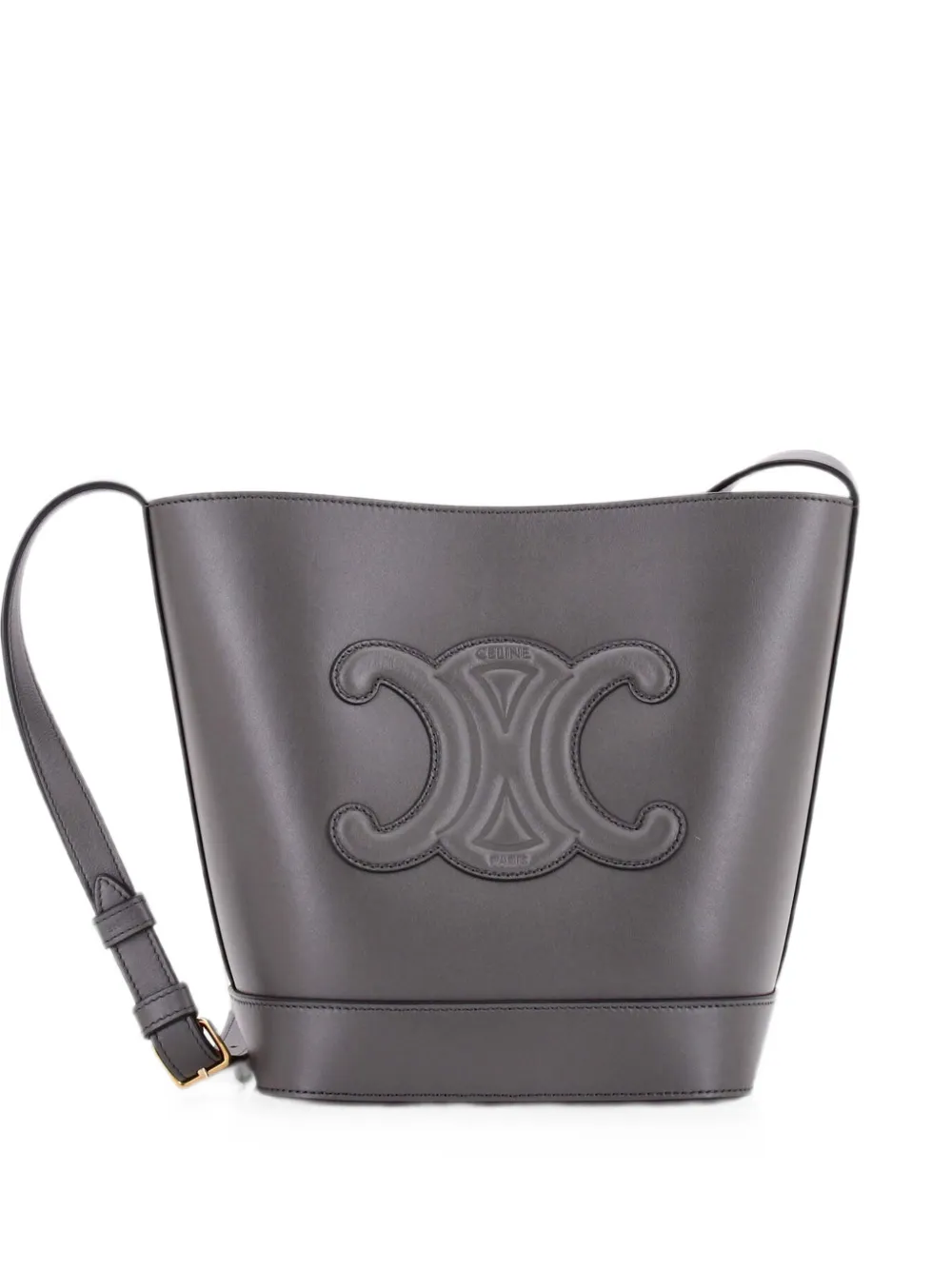 Celine Pre-Owned Borsa a secchiello Cuir Triomphe piccola in pelle - Grigio
