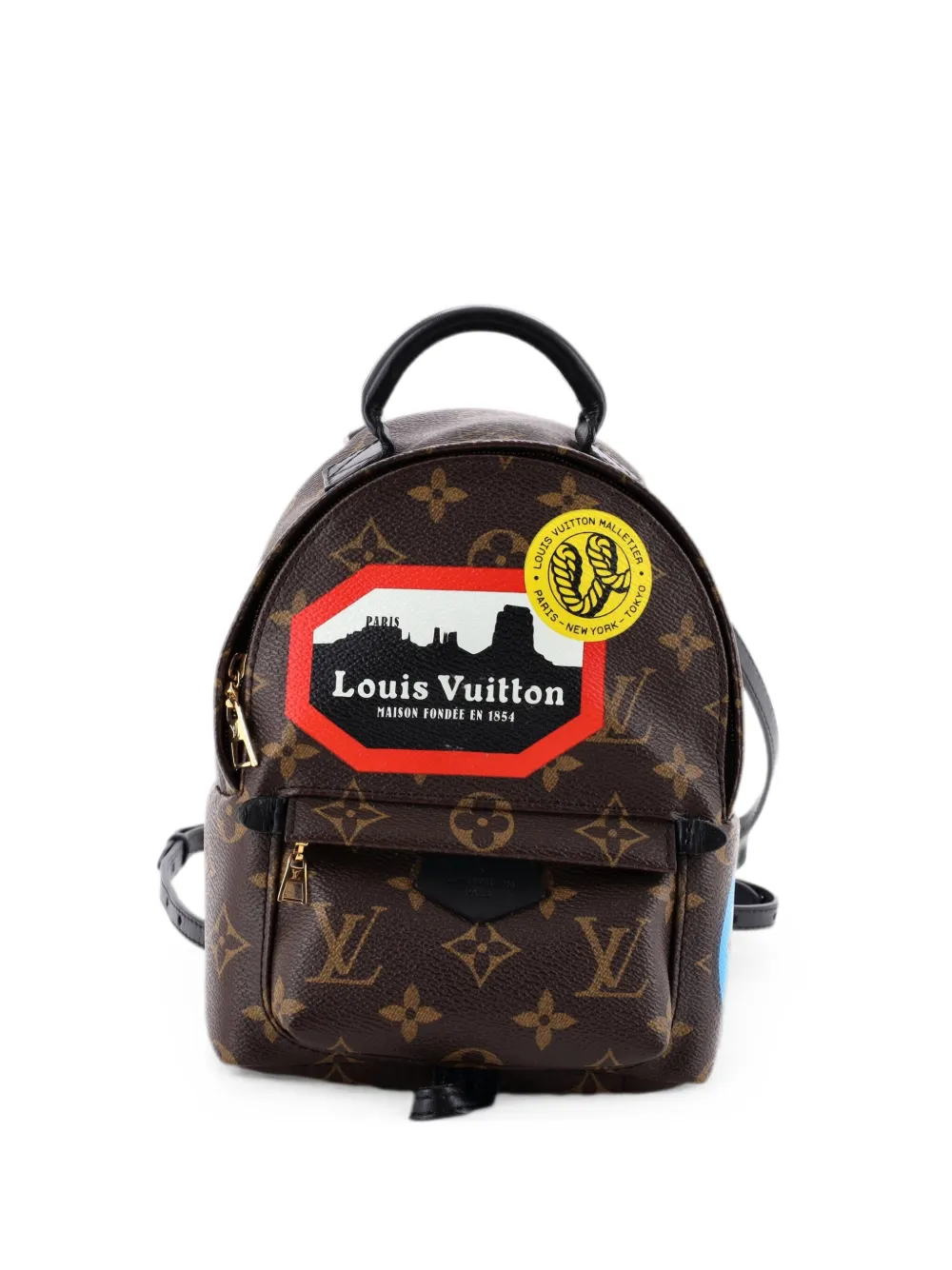 Louis Vuitton Pre-Owned Mini Palm Springs Limited Edition World Tour Rucksack aus Canvas - Braun