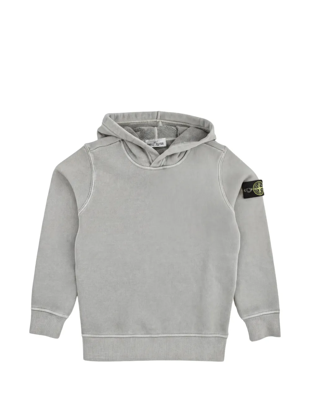 Stone Island Junior logo-patch hoodie - Grigio