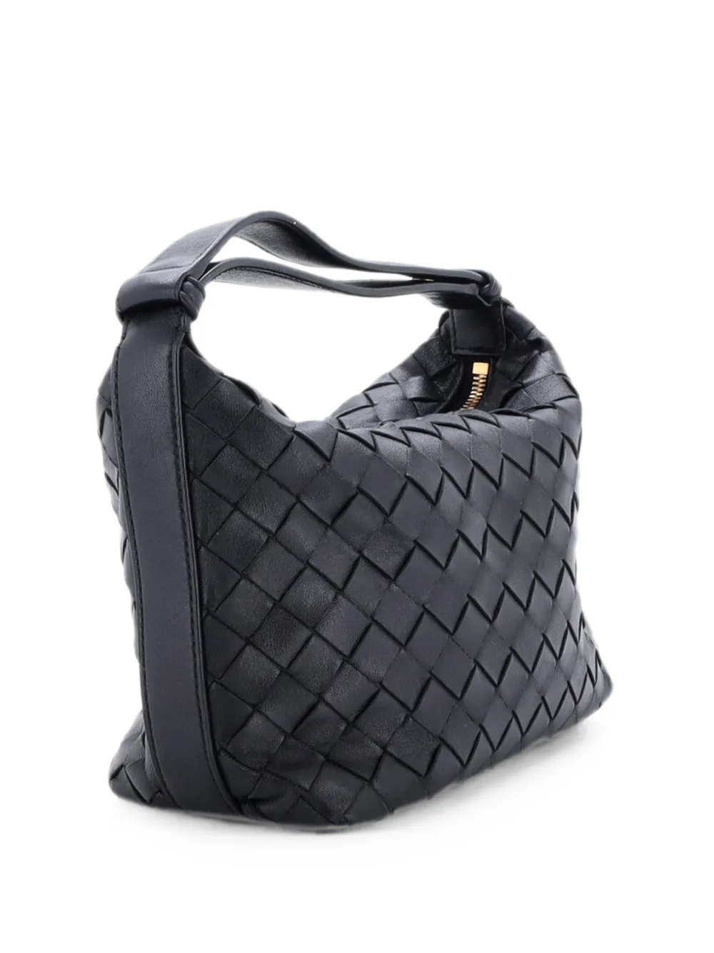 Bottega Veneta Pre-Owned Borsa a spalla Wallace mini in nappa con design Intrecciato - Nero