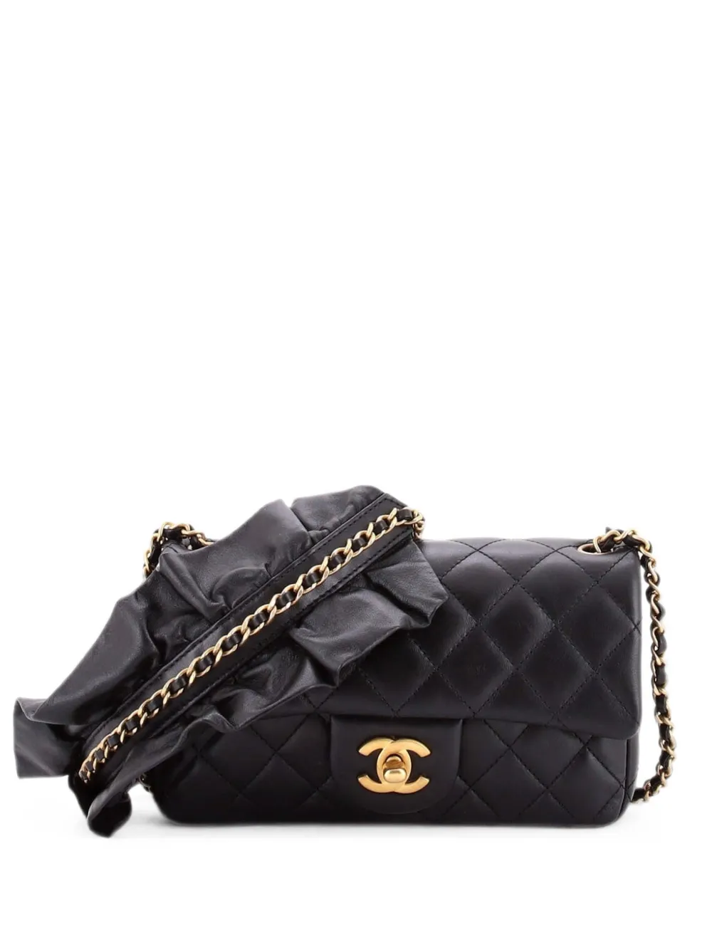 CHANEL Pre-Owned Borsa a tracolla Romance mini in pelle di agnello - Nero