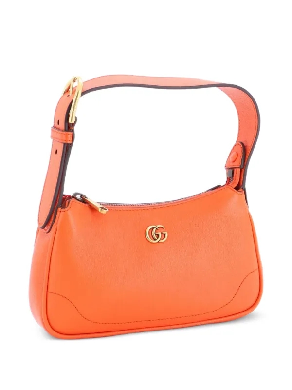 Gucci Pre-Owned Aphrodite Leather Mini Shoulder Bag | Orange