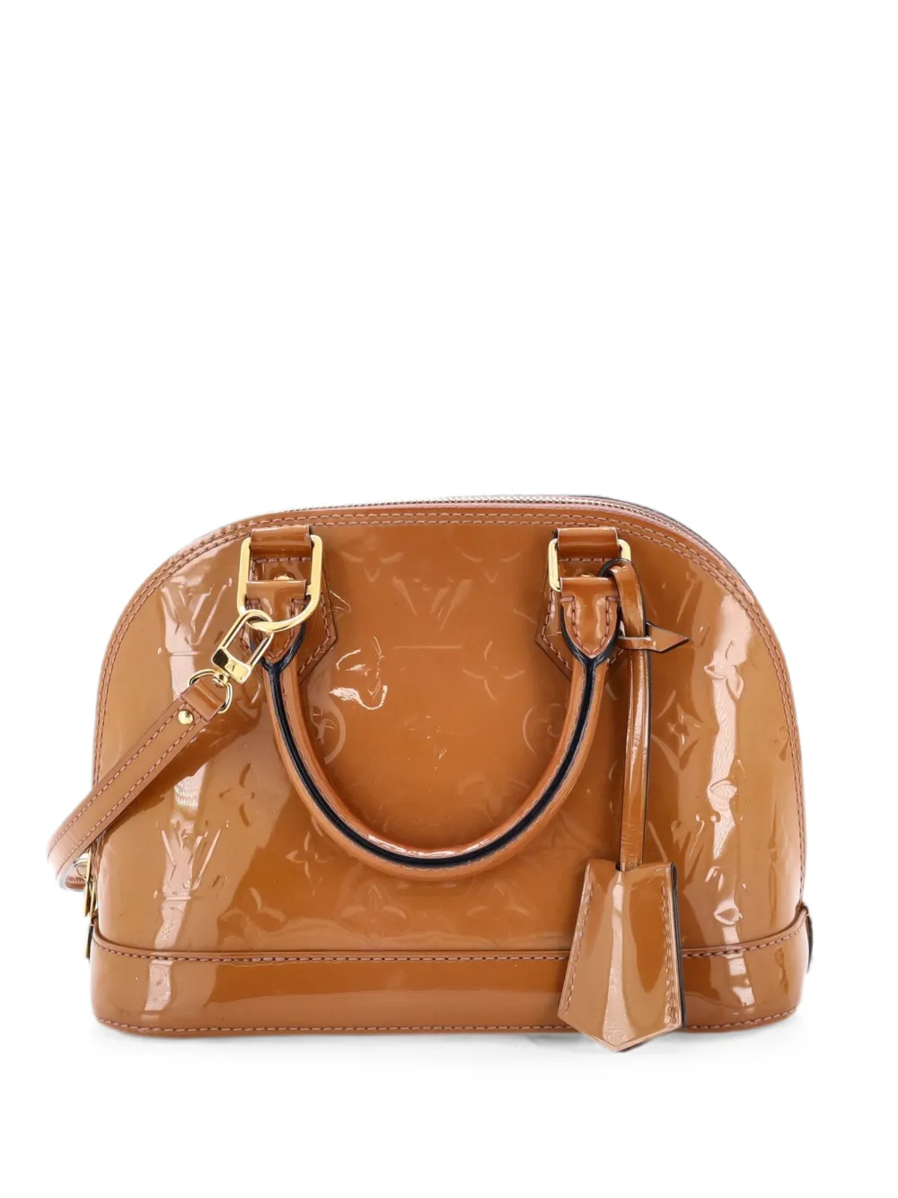 Louis Vuitton Pre-Owned Borsa a mano Alma BB in pelle Vernis con monogramma - Marrone
