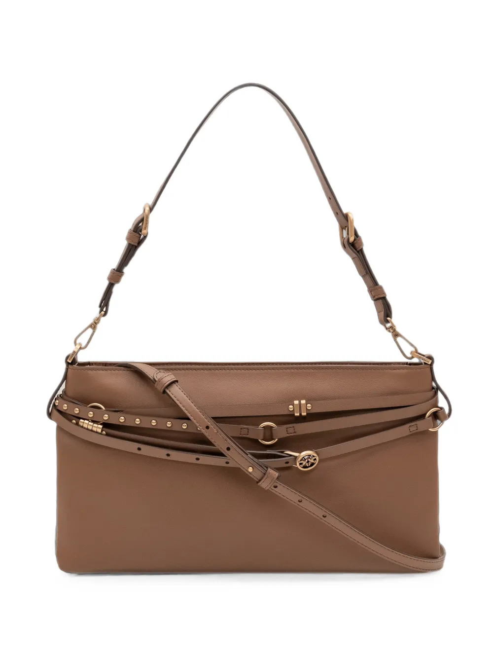 PINKO Belt Bag medium shoulder bag in leather - Marrone