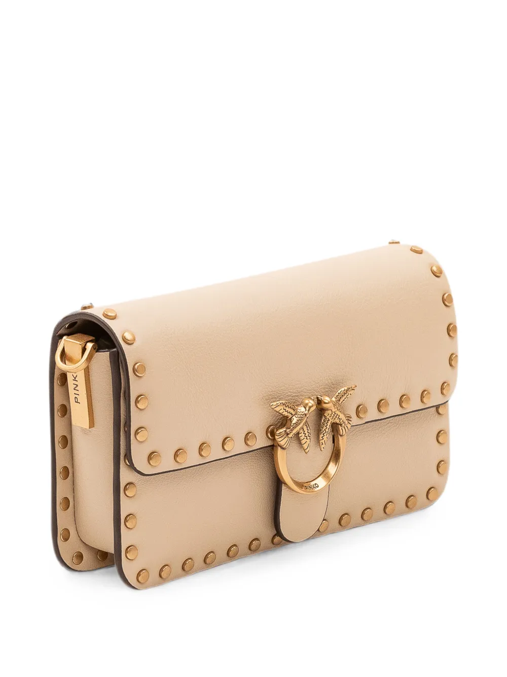 PINKO Baby Love One Slouchy schoudertas verfraaid met studs Beige