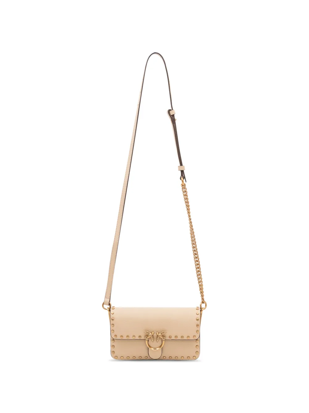 PINKO Baby Love One Slouchy schoudertas verfraaid met studs Beige