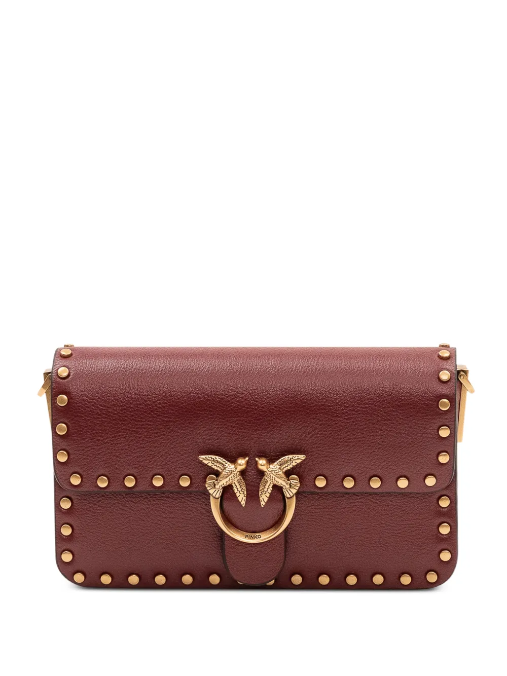 PINKO Baby Love One Slouchy studded shoulder bag - Rot