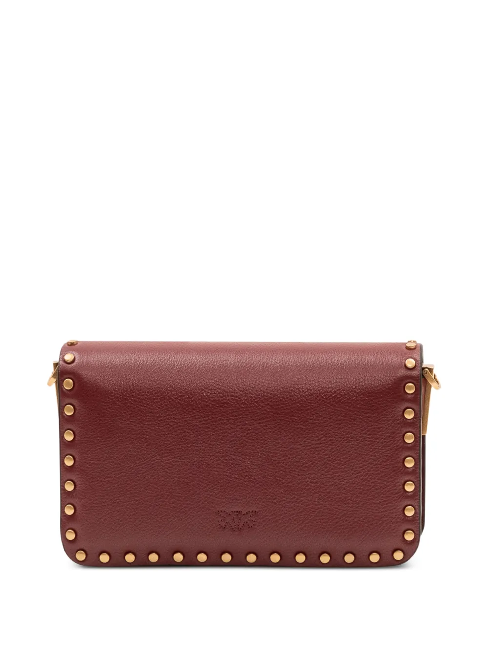PINKO Love One leren crossbodytas met studs Rood