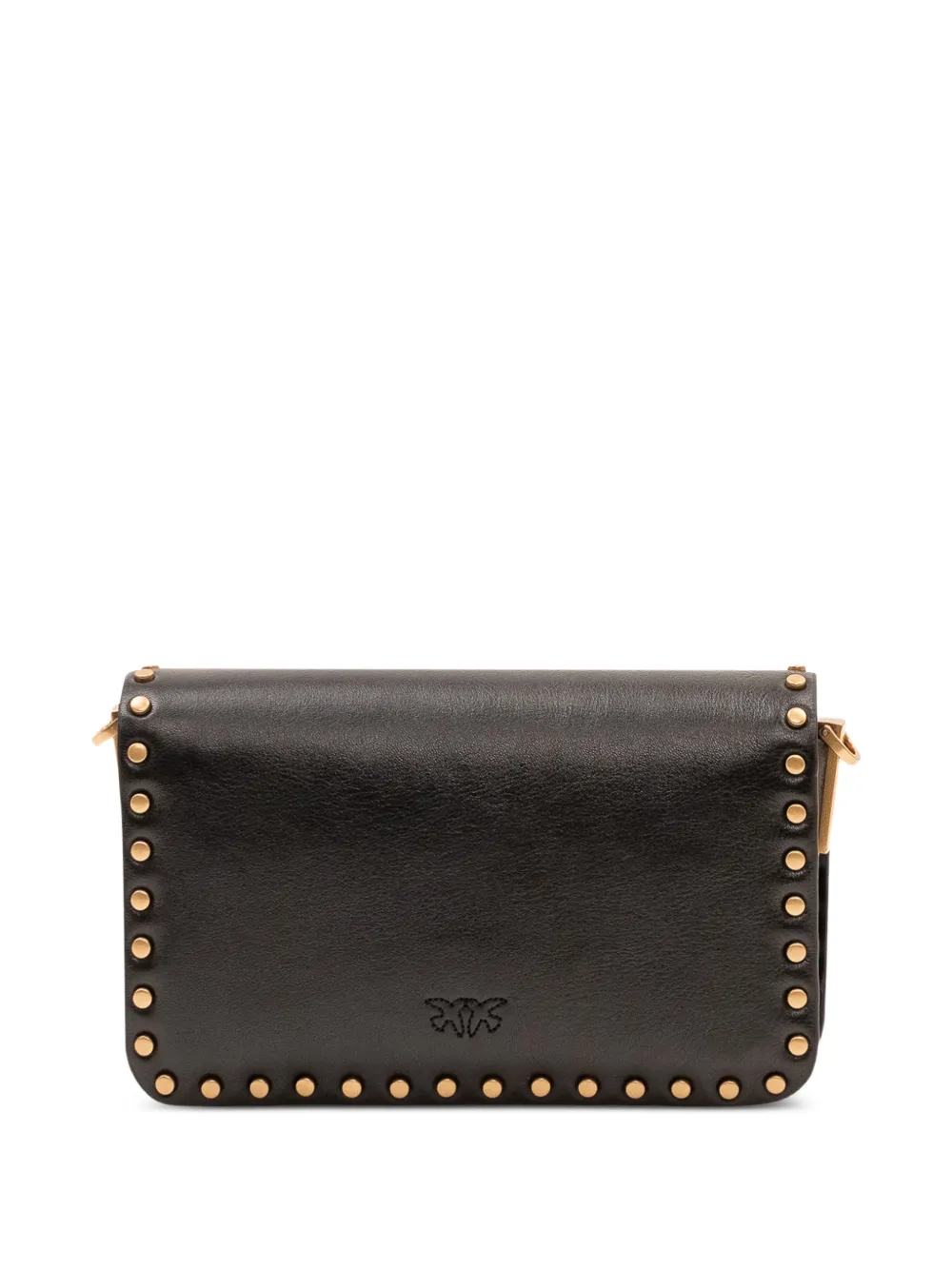 PINKO Love One leren crossbodytas met studs Zwart
