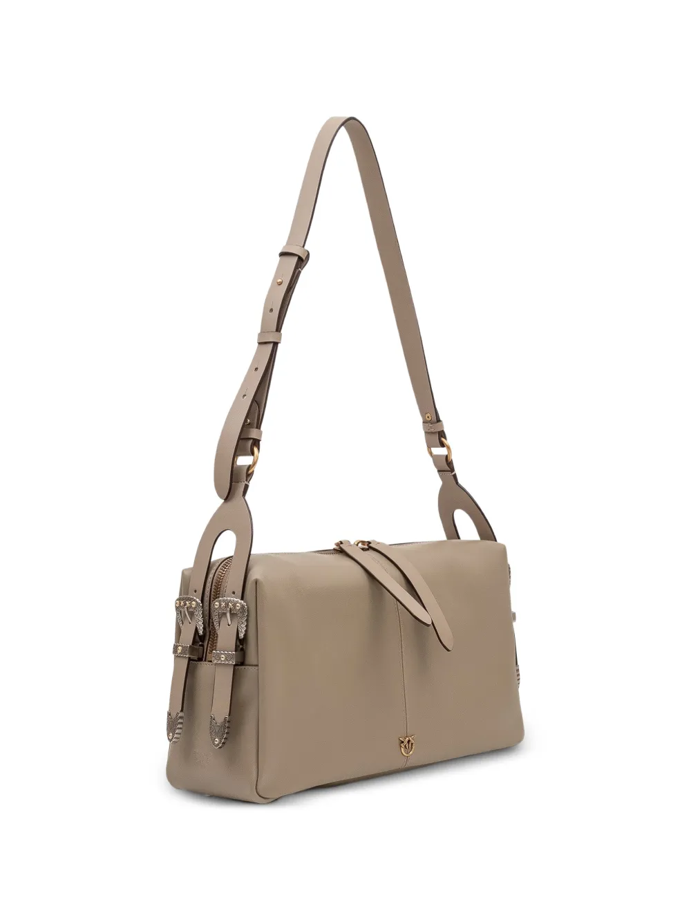 PINKO Love Birds schoudertas met gespdetail Beige