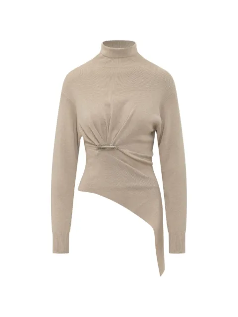 Lanvin safety-pin draped sweater
