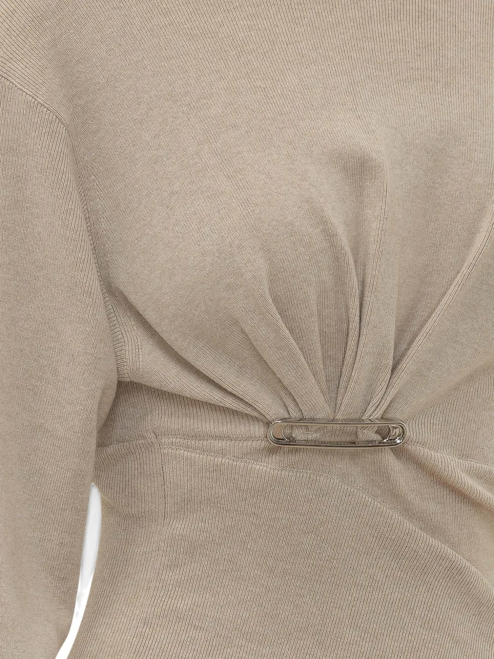Lanvin Gedrapeerde trui met veiligheidsspeld Beige