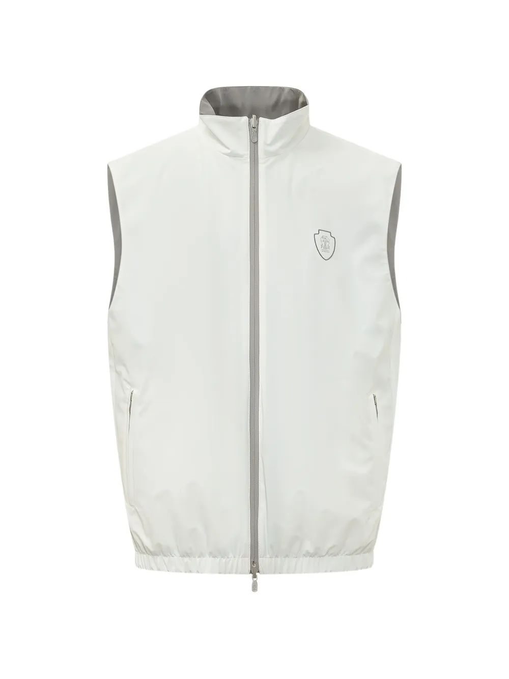 Brunello Cucinelli Bonded logo-embroidered reversible gilet - Bianco