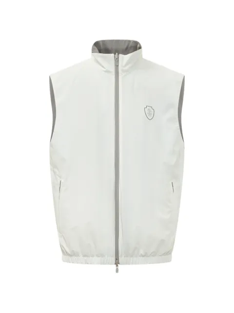 Brunello Cucinelli Bonded logo-embroidered reversible gilet