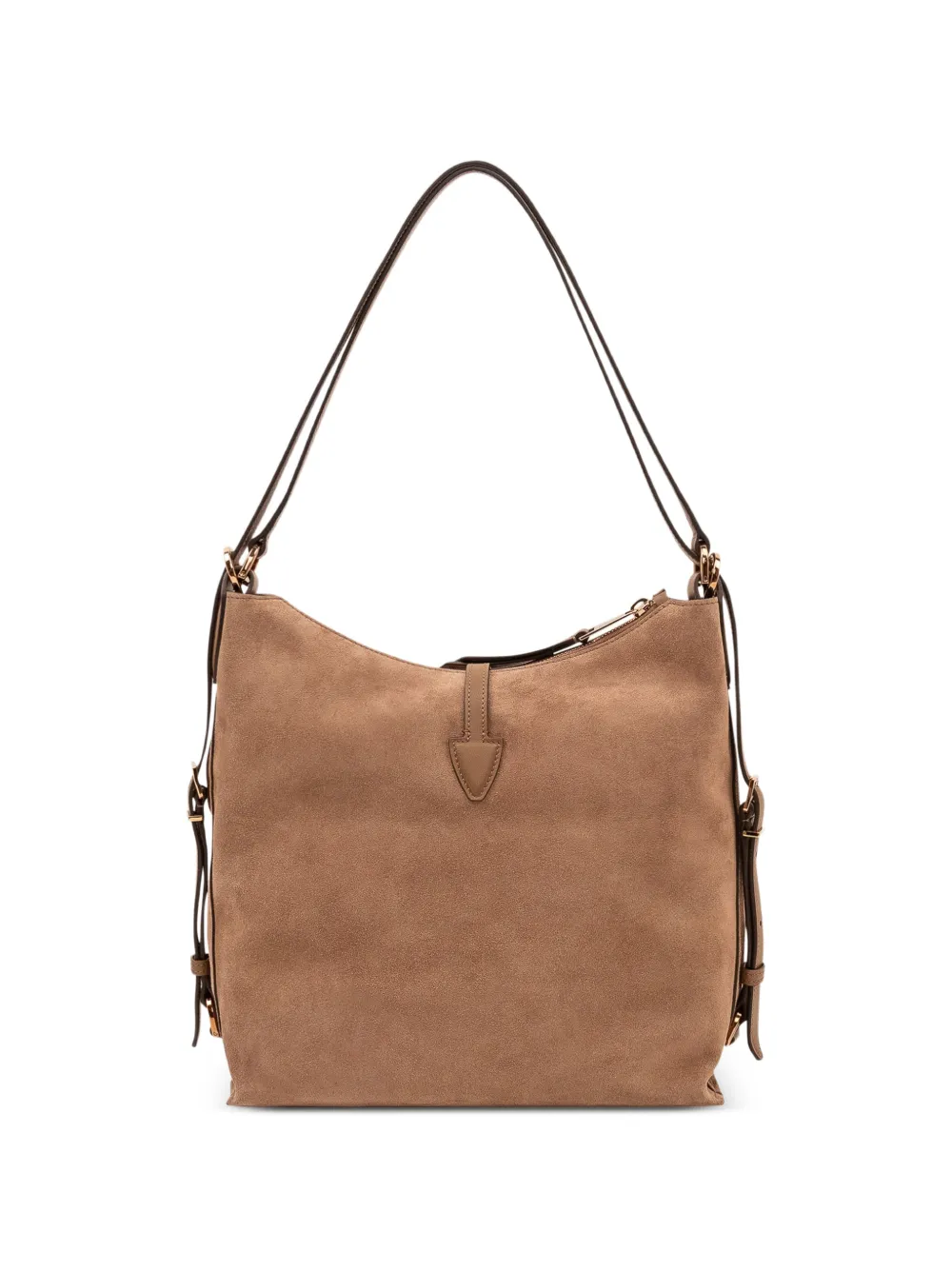 Tod's T Timeless kleine suède schoudertas Bruin