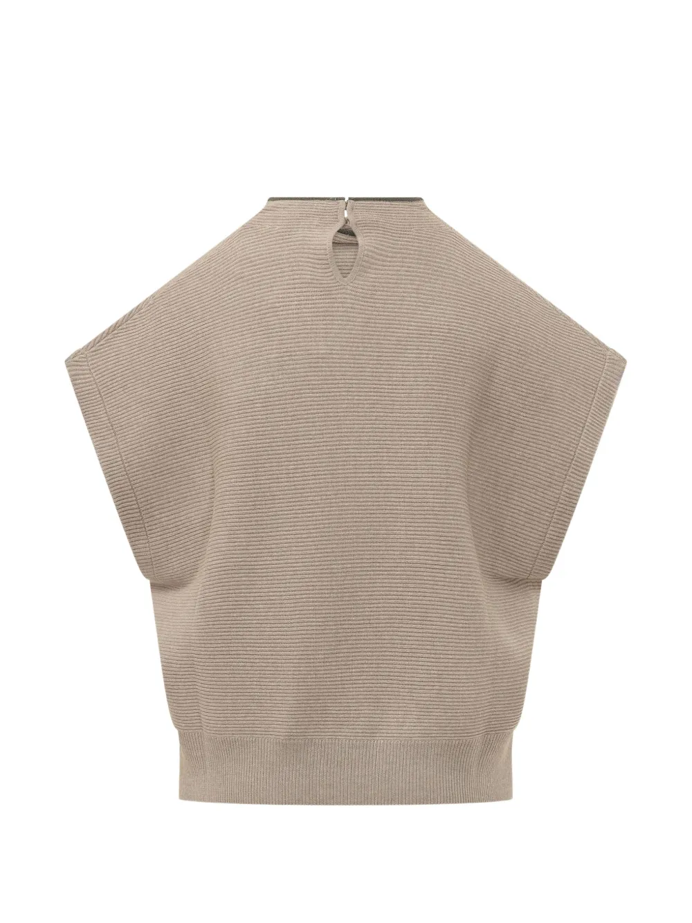 Brunello Cucinelli Monili-trim sleeveless sweater Beige