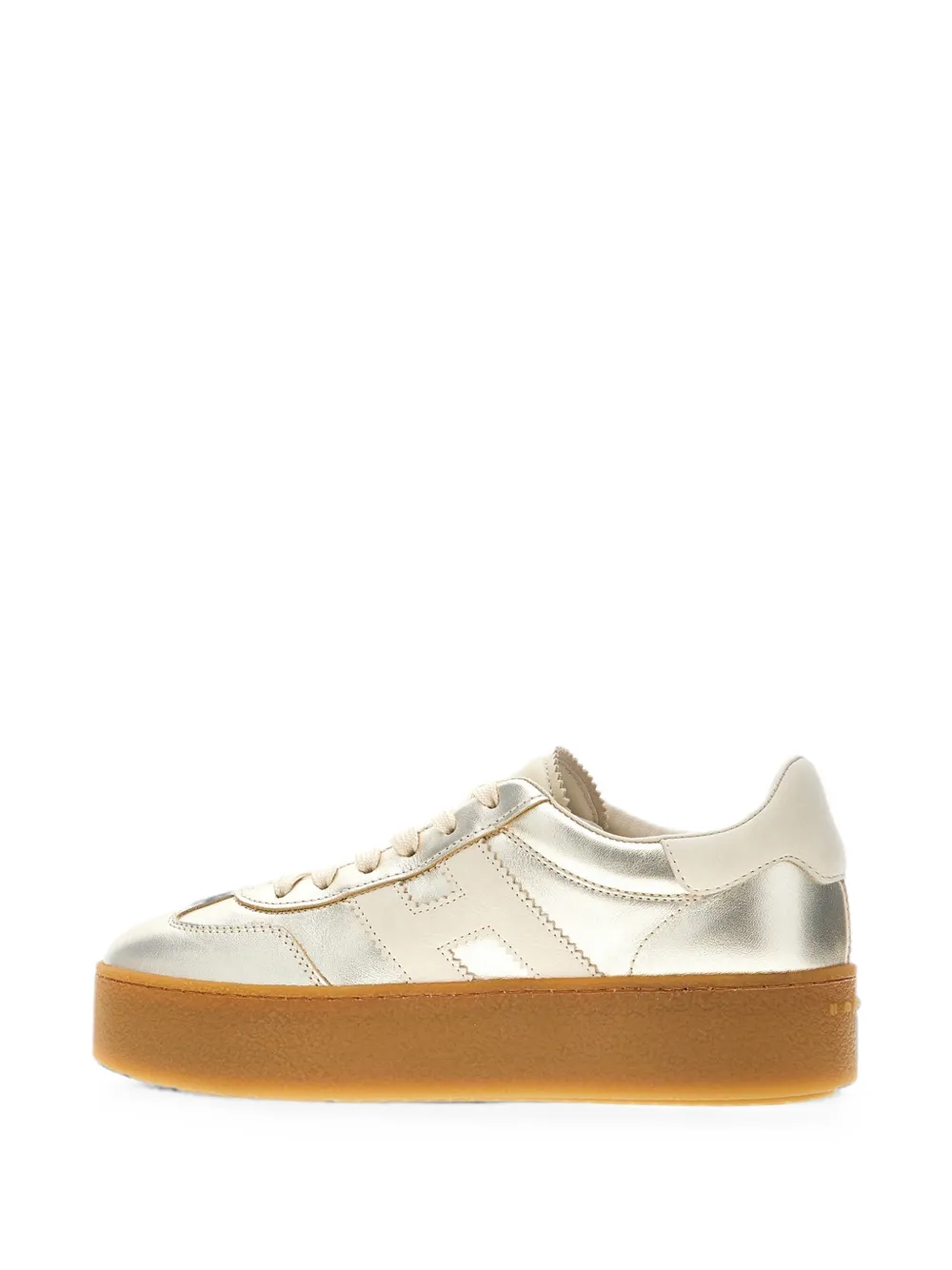 Hogan logo-patch platform sneakers Goud